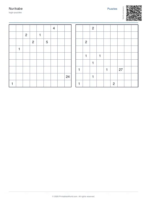 Free printable nurikabe puzzle — 9x9 — PDF download