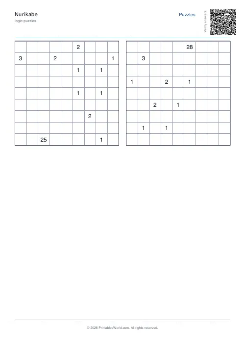 Free printable nurikabe puzzle — 9x9, with answer key — PDF download