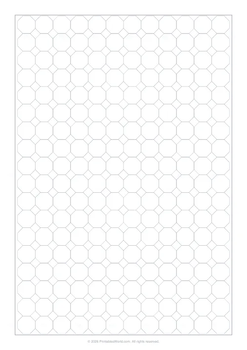 Free printable octagon graph paper (15 mm), PDF download