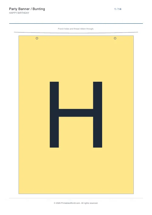 Free printable party banner / bunting — Rectangle — PDF download