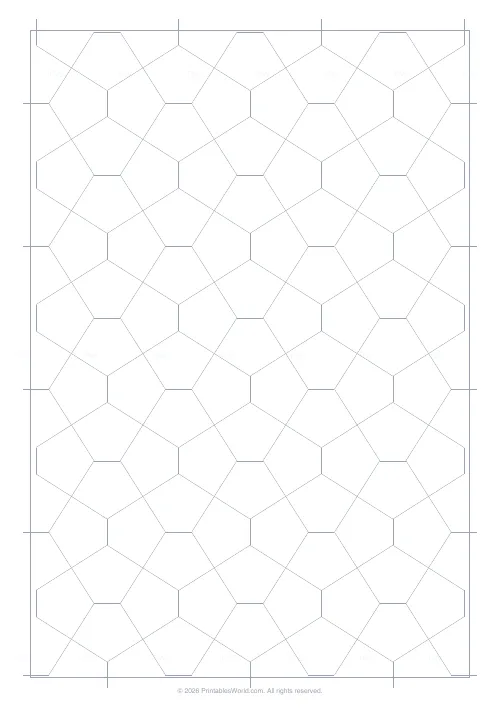 Free printable pentagon graph paper (15 mm), PDF download
