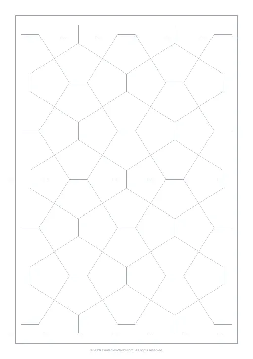 Free printable pentagon graph paper (20 mm), PDF download