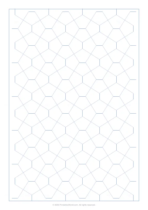 Free printable pentagon graph paper (blue lines), PDF download