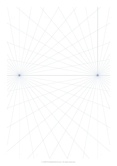 Free printable perspective drawing grid (No underlay), PDF download