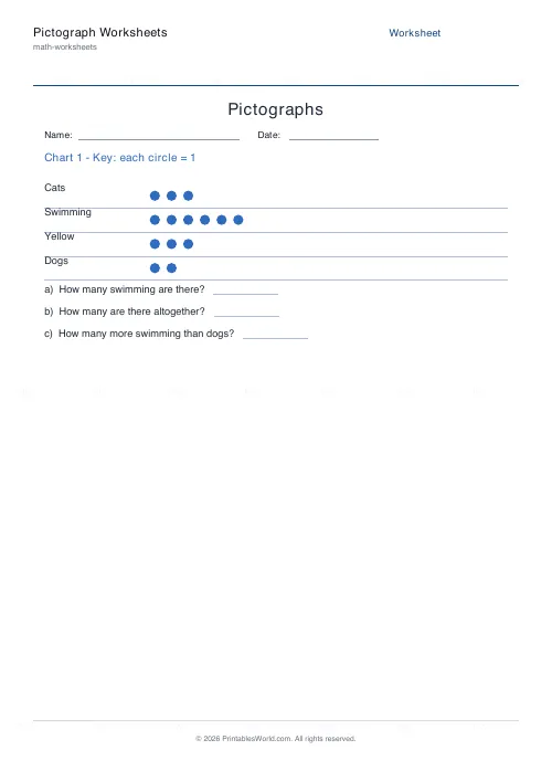 Free printable pictograph worksheet (1), PDF download