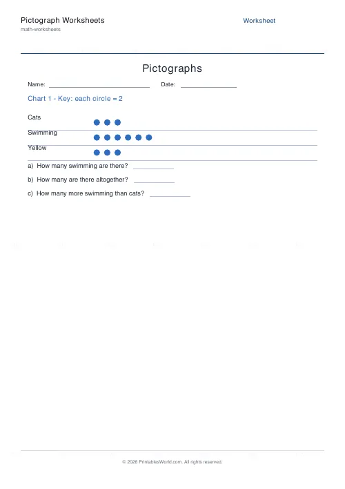 Free printable pictograph worksheet (3), PDF download