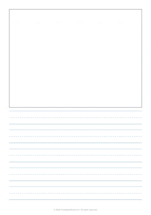 Free printable primary story paper (5 rows), PDF download