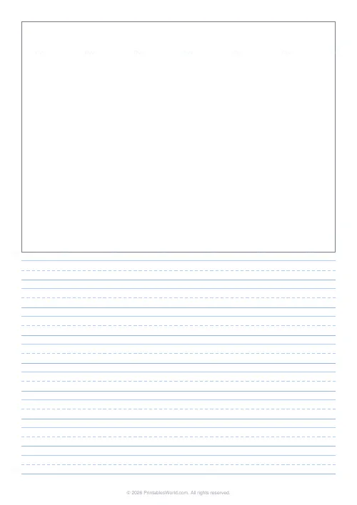 Free printable primary story paper (8 rows), PDF download
