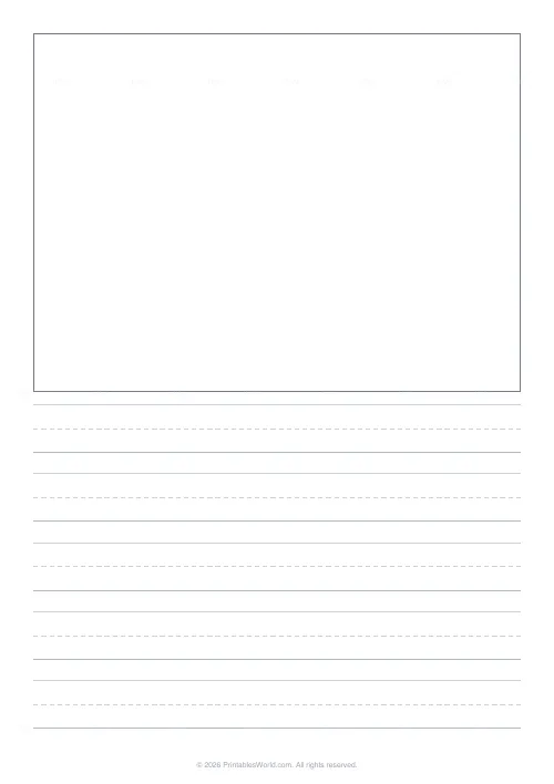 Free printable primary story paper (Gray), PDF download