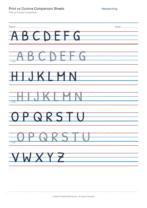 Free printable handwriting practice (Stroke arrows), PDF download
