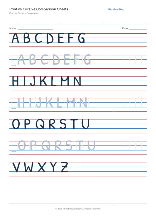 Free printable handwriting practice (Stroke arrows), PDF download