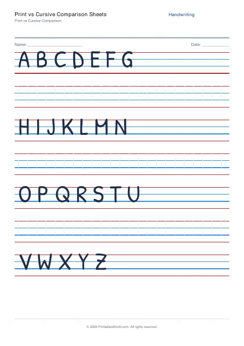Free printable handwriting practice (Blank (copy only)), PDF download