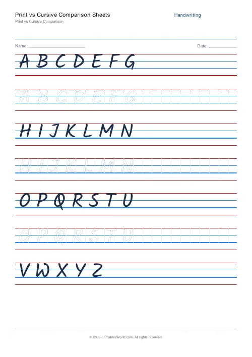 Free printable handwriting practice (Kalam), PDF download