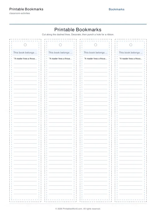 Free printable printable bookmarks (Dots), PDF download