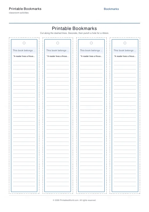 Free printable printable bookmarks (Solid), PDF download