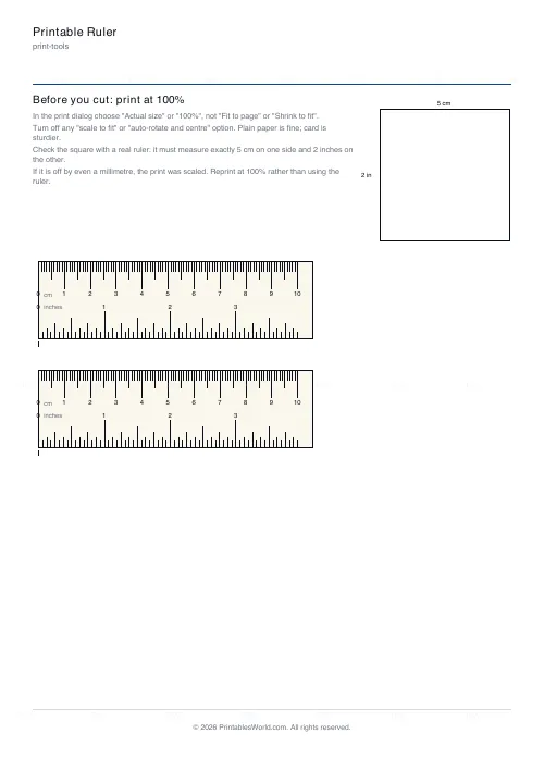 Free printable printable ruler (10 cm), PDF download