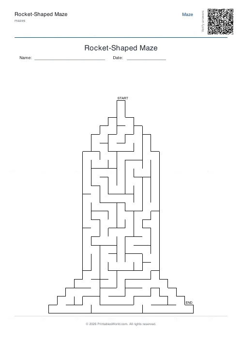 Free printable rocket maze (25), PDF download