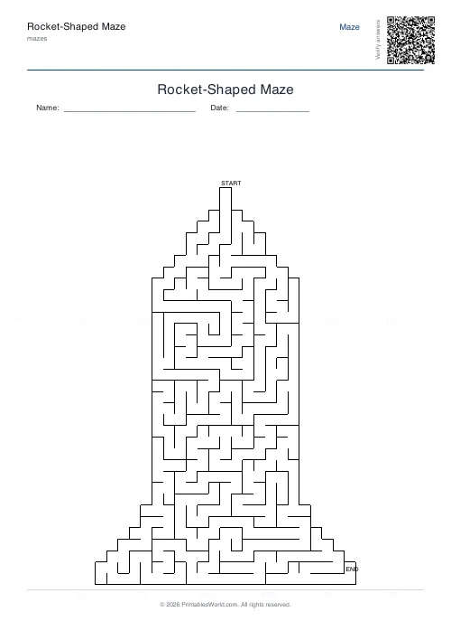 Free printable rocket maze (35), PDF download
