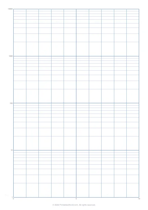 Free printable semi-log graph paper — 4 decades — PDF download