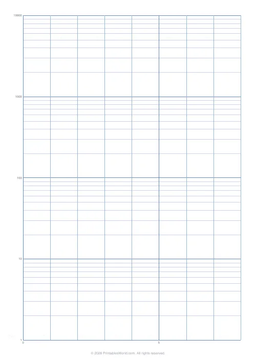 Free printable semi-log graph paper — 8 divisions — PDF download