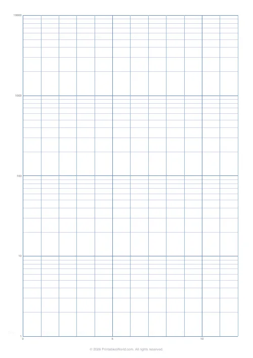 Free printable semi-log graph paper — 12 divisions — PDF download
