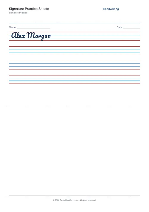 Free printable handwriting practice (Blank (copy only)), PDF download