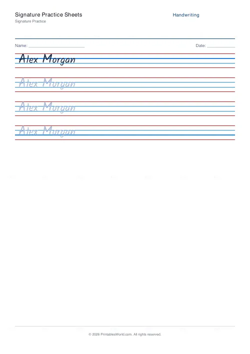 Free printable handwriting practice (Kalam), PDF download