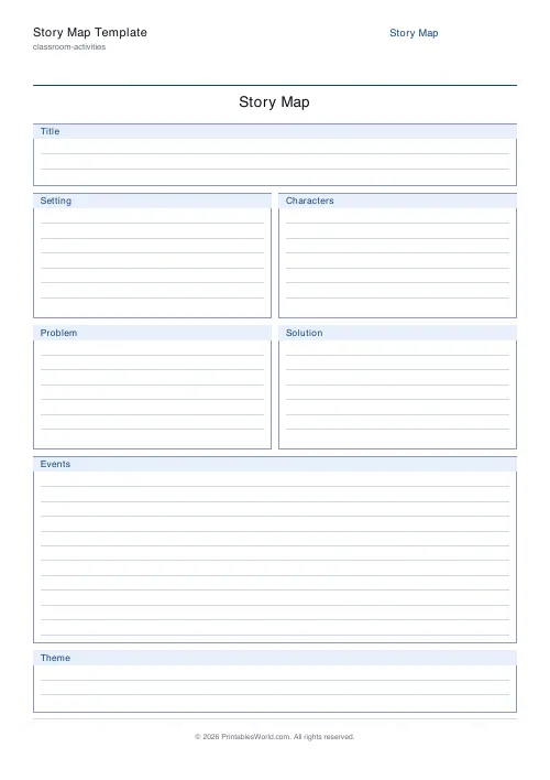 Free printable story map organiser — Include — PDF download