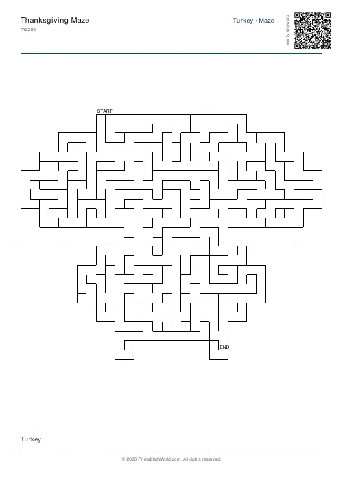 Free printable seasonal shaped maze (Large cells), PDF download