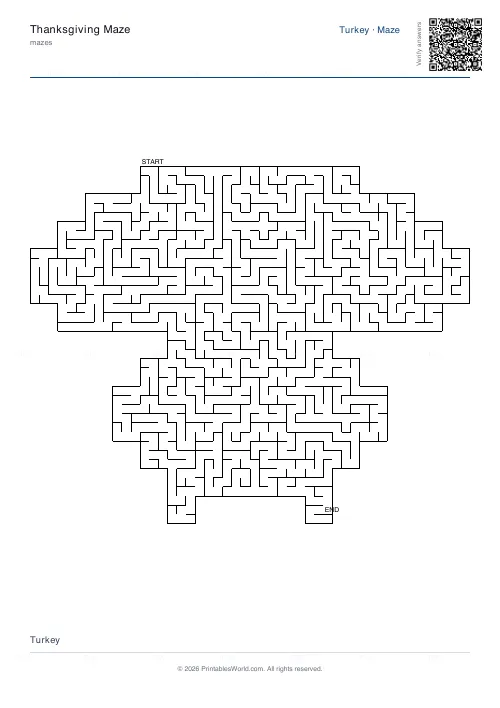Free printable seasonal shaped maze (Medium cells, with answer key), PDF download