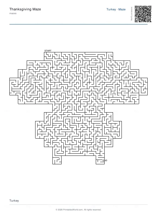 Free printable seasonal shaped maze (Small cells, with answer key), PDF download