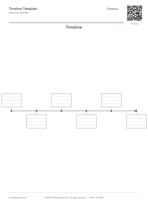 Free printable timeline Template PDF — sheet 1