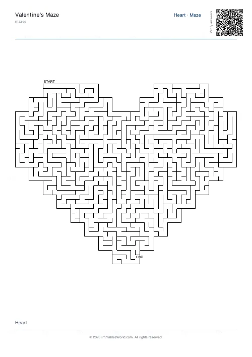 Free printable seasonal shaped maze (Medium cells), PDF download