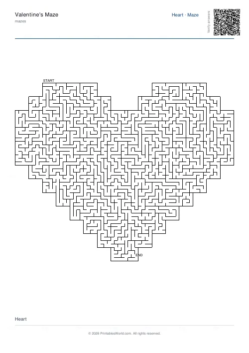 Free printable seasonal shaped maze (Small cells, with answer key), PDF download