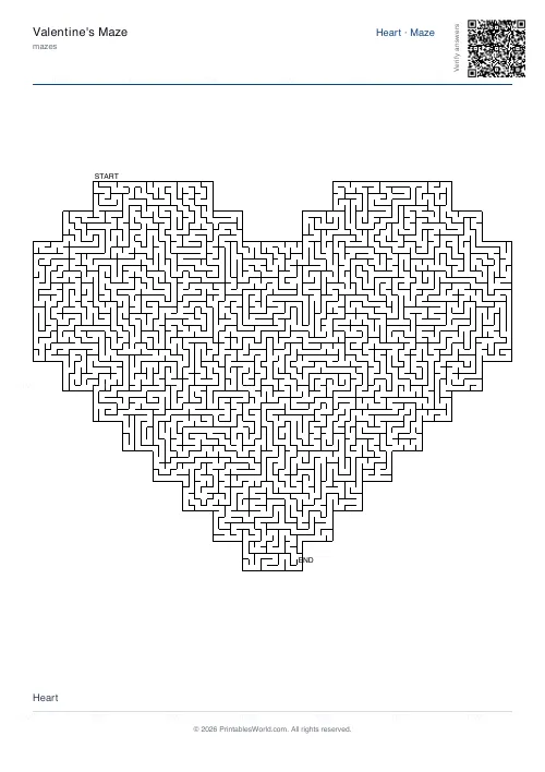 Free printable seasonal shaped maze (Tiny cells, with answer key), PDF download