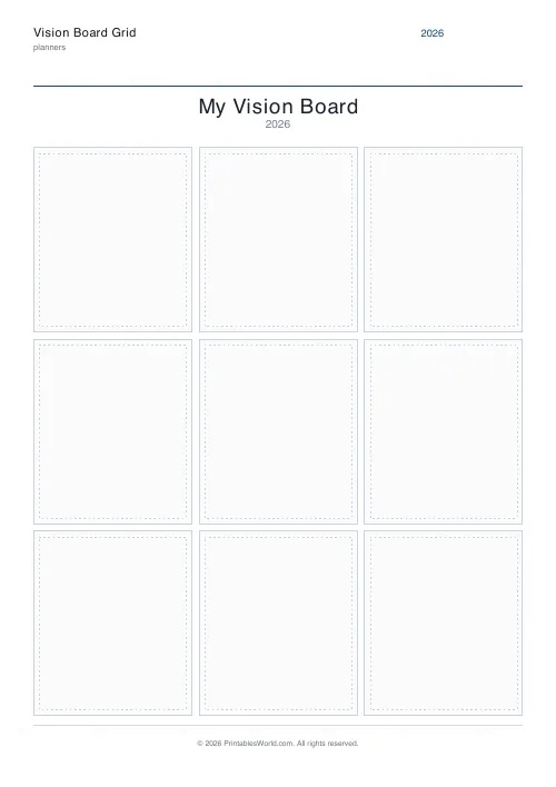 Free printable vision board grid — 3 rows — PDF download