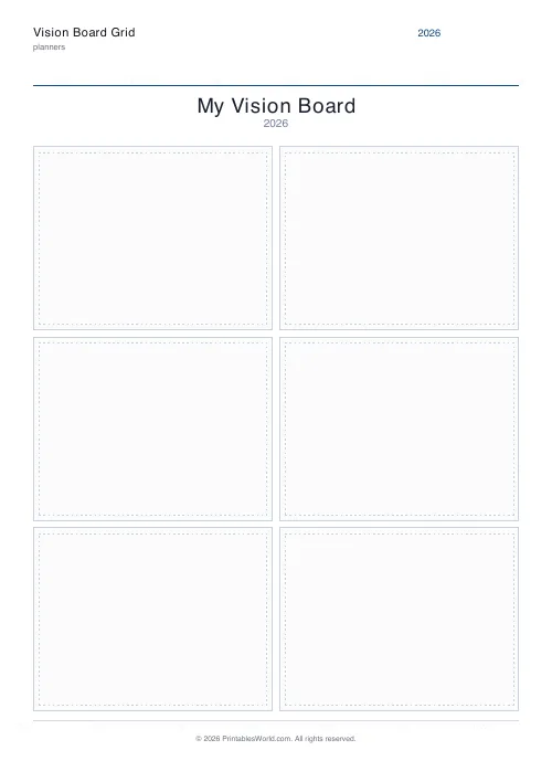 Free printable vision board grid — 2 columns — PDF download