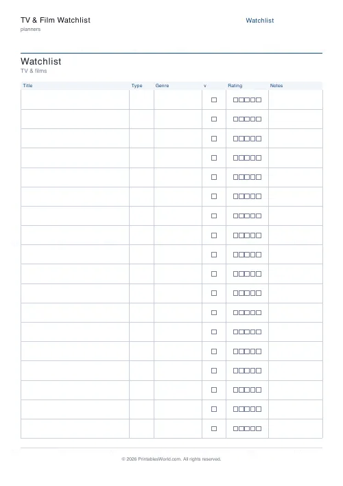 Free printable watchlist (TV & film mixed), PDF download