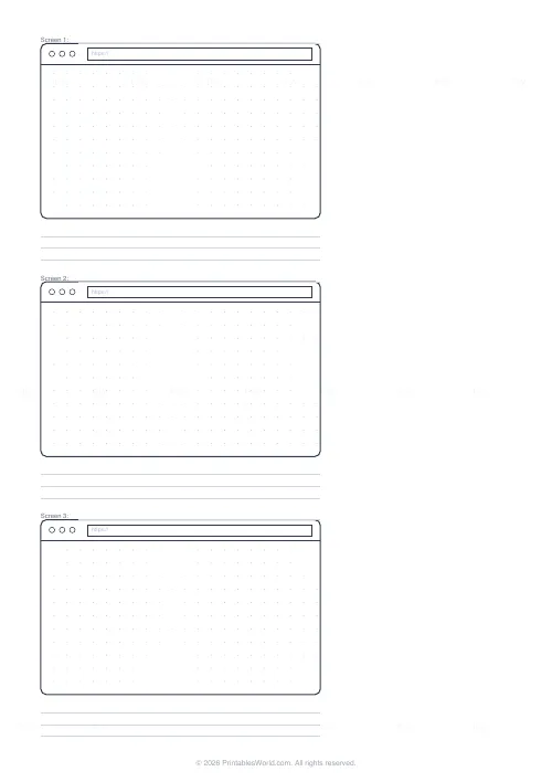 Free printable wireframe paper (Browser), PDF download