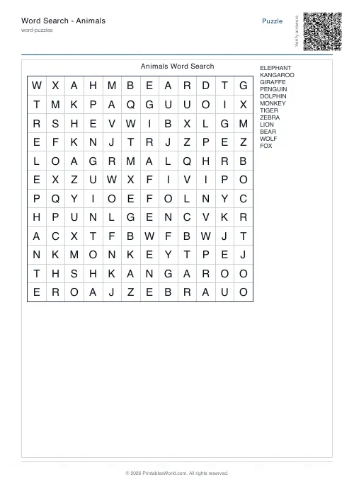 Free printable word search puzzle — 12x12 — PDF download