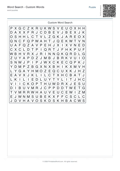 Free printable word search puzzle — 18x18 — PDF download