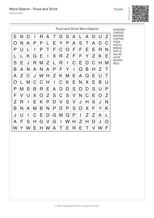 Free printable word search puzzle — Forwards only — PDF download