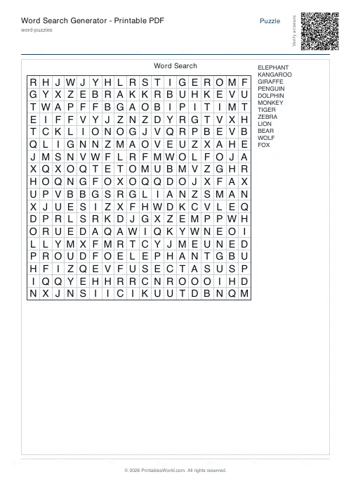 Free printable word search puzzle — 18x18 — PDF download