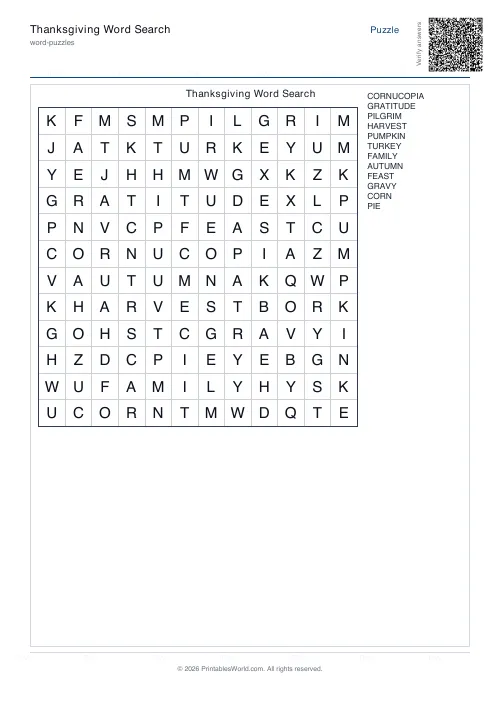 Free printable word search puzzle — 12x12 — PDF download